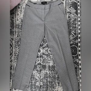 NWOT Houndstooth Black & White High Waisted Wool Straight Leg Trousers: Size 4P